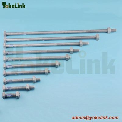 High tensile HDG ANSI C135.10 square machine bolt for Pole Line Hardware