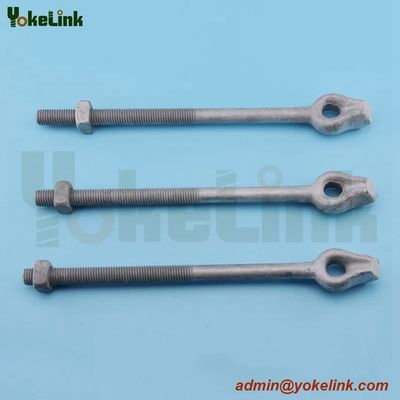 High Strength Galvanized Thimble Eye Bolt 5/8'*10' with Flat Square Nut/Angle Thimble Eye Bolts for Electric Power