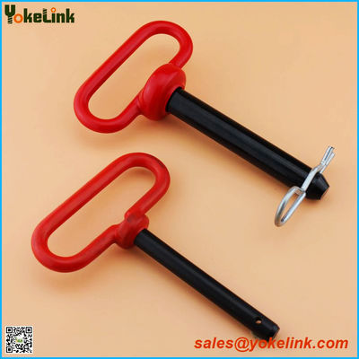 Red handle hitch pin 1-1/4X8"  with Linch Pin for tractor accessories