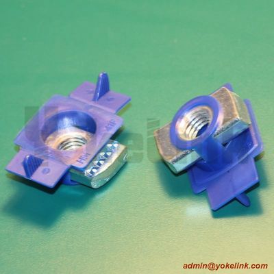 Zinc plated steel struct nut with plastic wing for channel fitting
