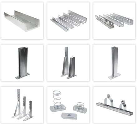 41X21mm Strut Channel Type C With Elongated Slotted Holes HDG/Pre-Galvanized/Powder Coated