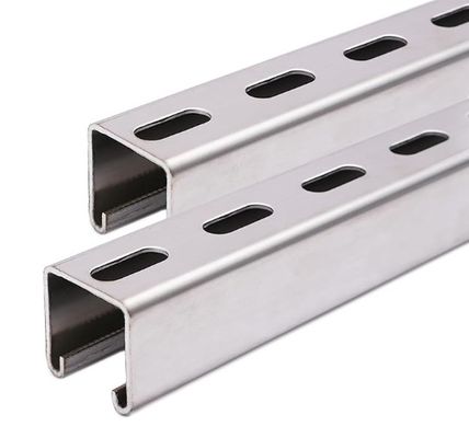 41x21mm Stainless Steel Solar Photovoltaic Mounting Strut Slotted Channels