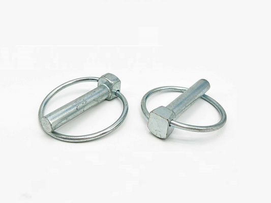 5/16'' Lynch Pin Lock Safety Linch Pins Carbon Steel White Zinc Effective Length 1-3/4'' For trailer Truck and Excavators