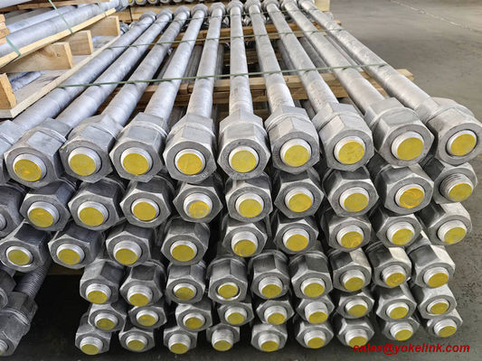 ASTM F1554 Grade105 Anchor Rod Galvanized With DH Nut Washer