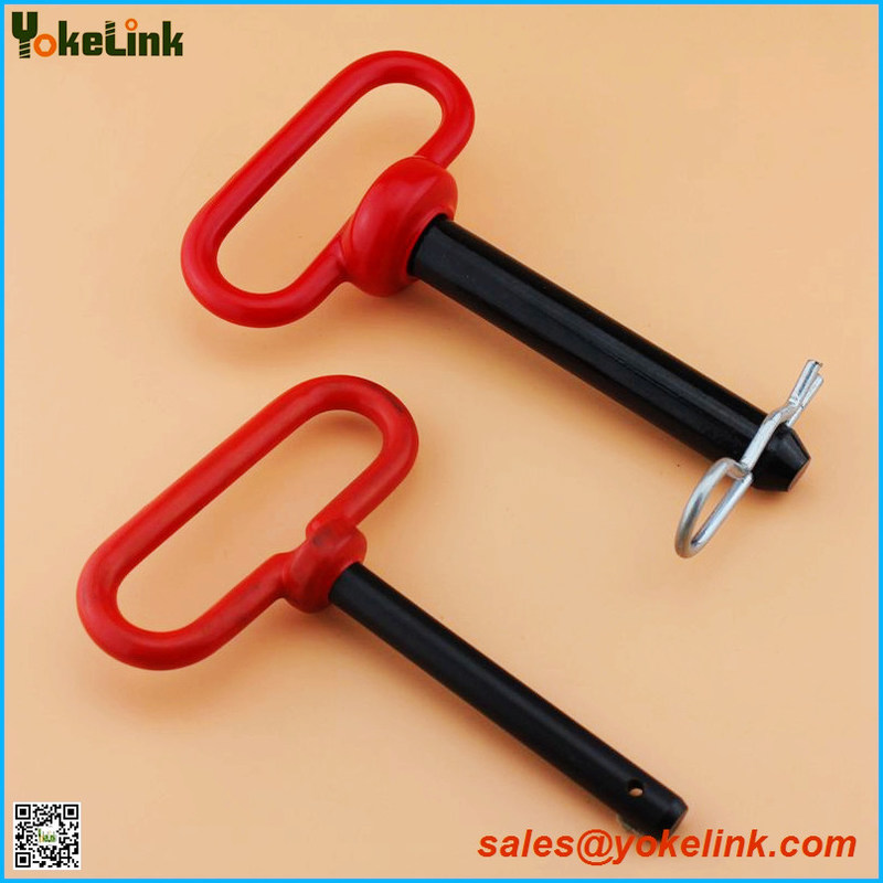 3/4" Red Handle Head Hitch pin with R Clip for farm Tractors and Trailers