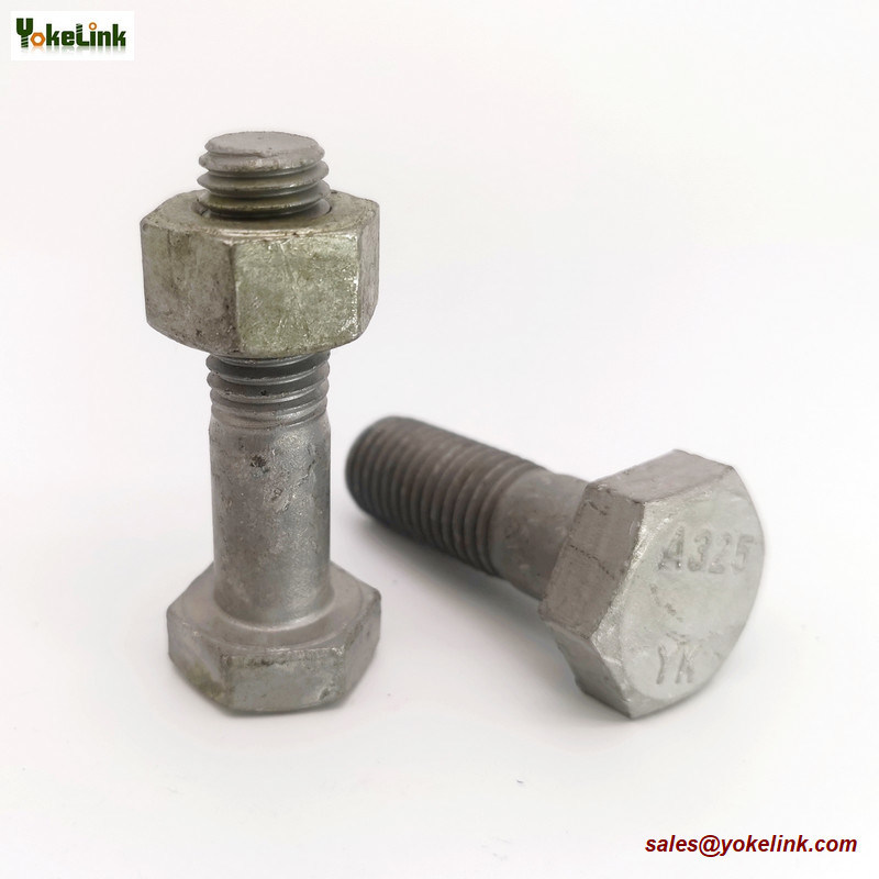 M12X1.75 ASTM F3125M Grade A325M Hot Dipped Galvanized Steel Structural Bolt w/A563 DH Nut & F436 Washer